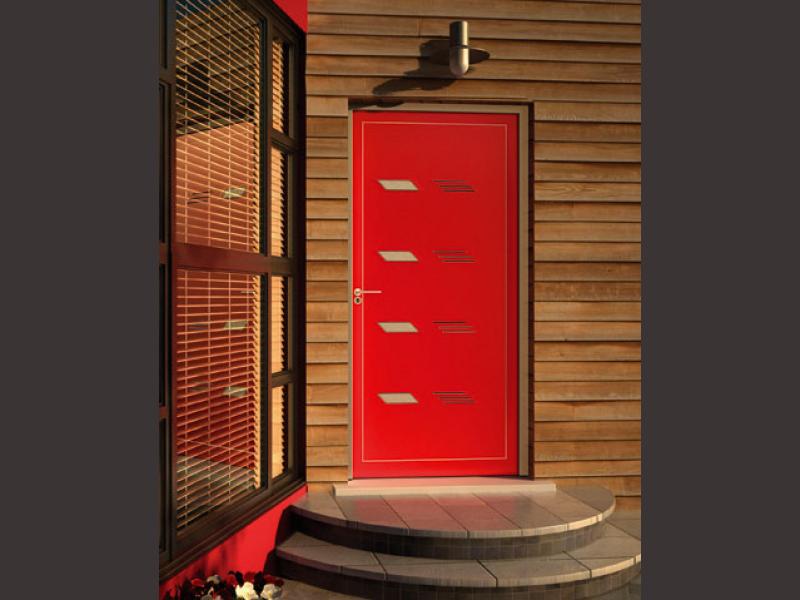 PORTE ALUMINIUM ROUGE BORDEAUX